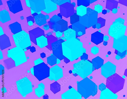 Abstract cubes in vibrant colors