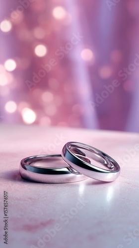 Elegant Wedding Rings With Soft Bokeh Background Showcasing Love and Commitment
