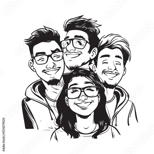 business team buildings sketch icon vector. doodle line art .