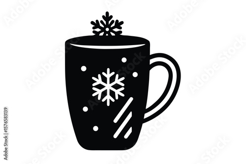 christmas coffee mug vector icon