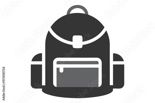 Vector illustration of a black travel bag icon, perfect for business or luggage symbols