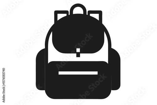 Black travel suitcase icon isolated on white background, a symbol of business transportation