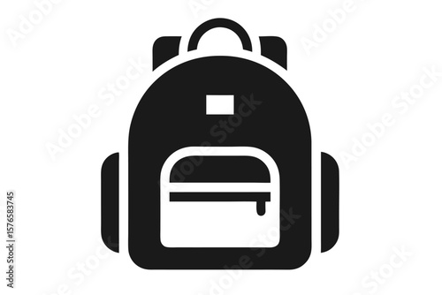Vector illustration of a business travel bag icon with a handle and lock