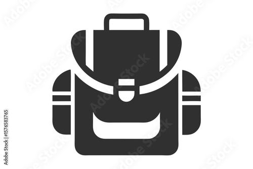 Black bag vector icon illustration: a symbol of business, travel, and office, perfect for web design and presentations