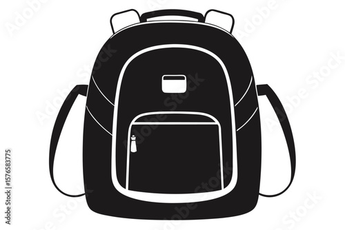 Red and black travel school bag or suitcase with a handle, isolated on a white background, perfect for a journey or business trip