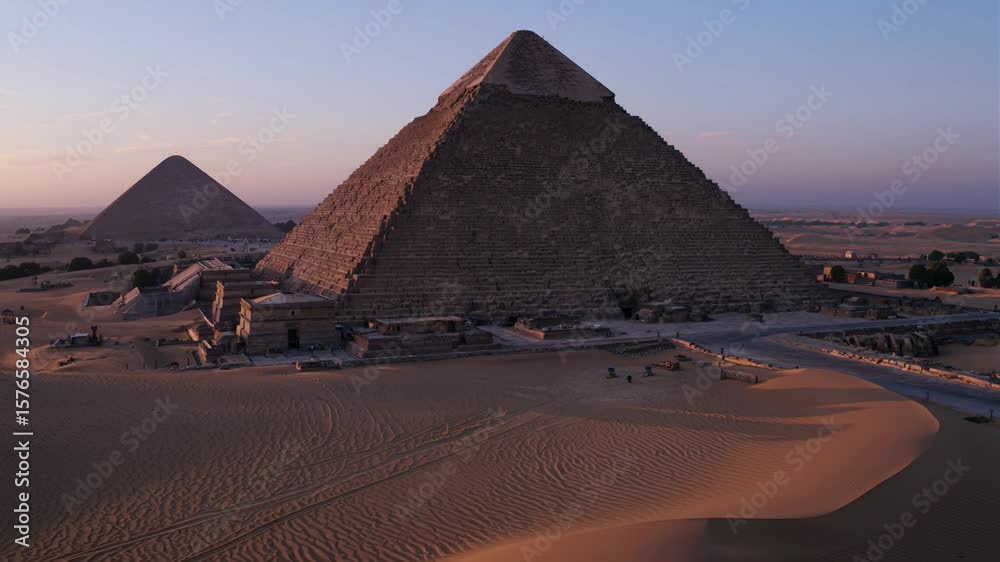 Majestic Pyramid in Desert Landscape | Cinematic 4K Stock Footage