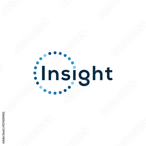 word mark insight logo design, dot circle icon graphic vector