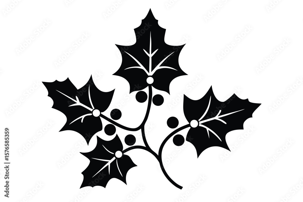 Naklejka premium christmas ivy vector icon