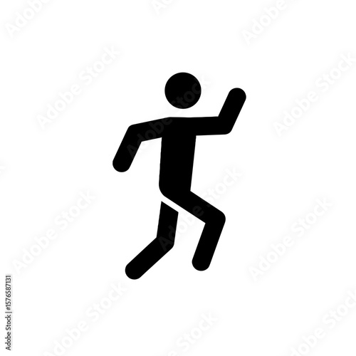 Black silhouette of a running man in dynamic pose  