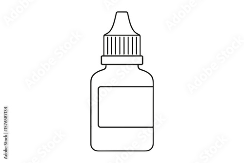 Eye drops bottle in outline design for pharmaceutical use  