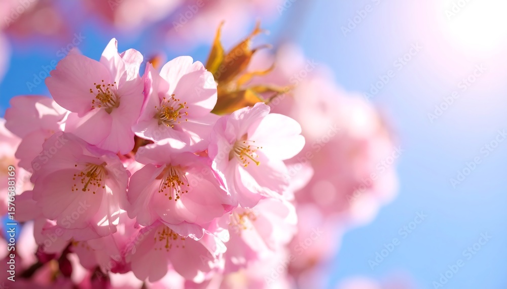 Obraz premium Close-up of beautiful pink cherry blossoms
