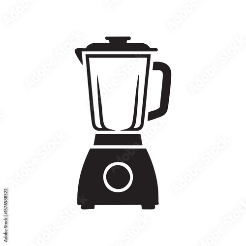 Simple Black And White Blender Illustration Vector Icon Design