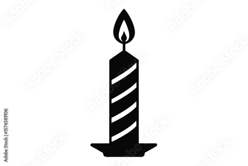 christmas taper candle vector icon