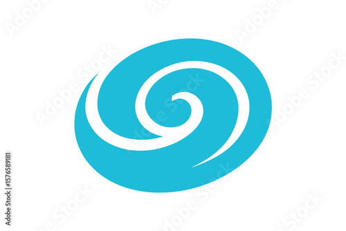 Abstract Ocean Wave Spiral Design Swirling Blue Water Icon