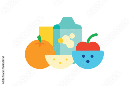 Baby Healthy Food Kids Meal Icon Isolated On White