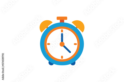 Alarm Clock Icon Vector Flat Style On White
