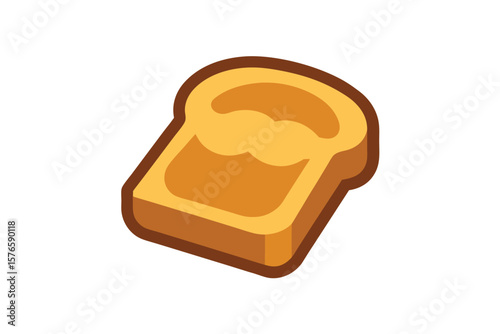 Slice Of Toast With Peanut Butter Icon Vector On White