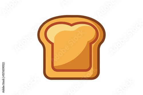 Slice Of Toast With Peanut Butter Icon Vector On White
