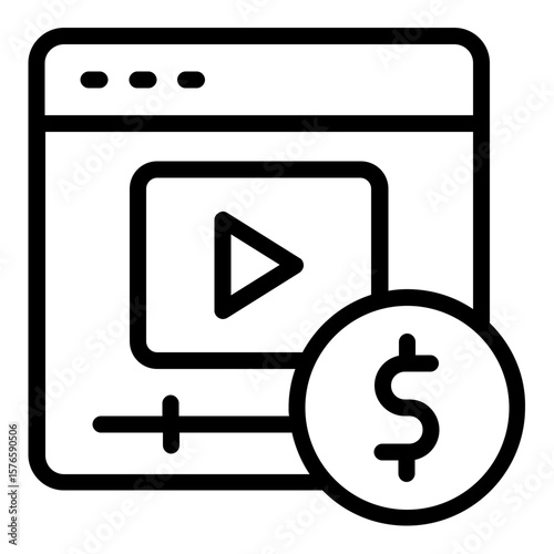 monetization video content icon line