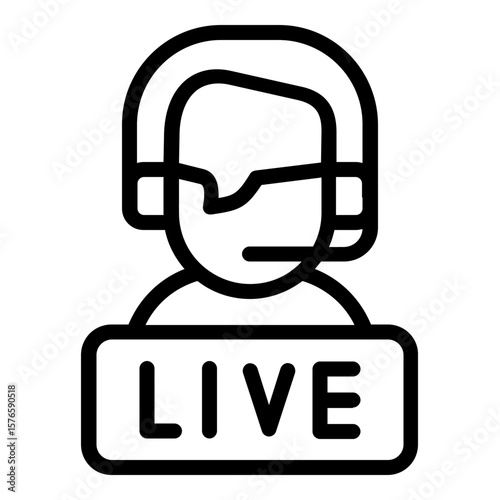 live streaming icon line
