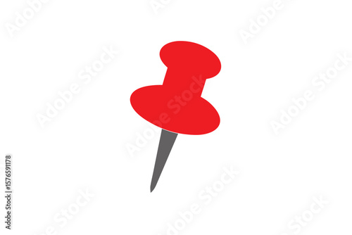Pushpin Icon Vector Red On White Background
