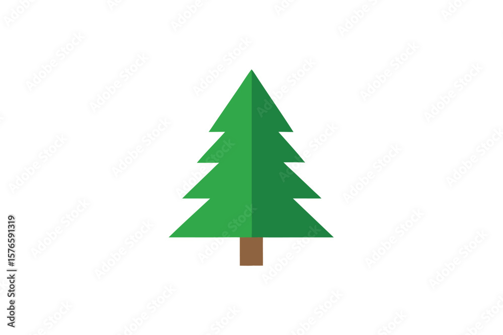 Obraz premium Pine Tree Icon Vector Flat Forest Style On White