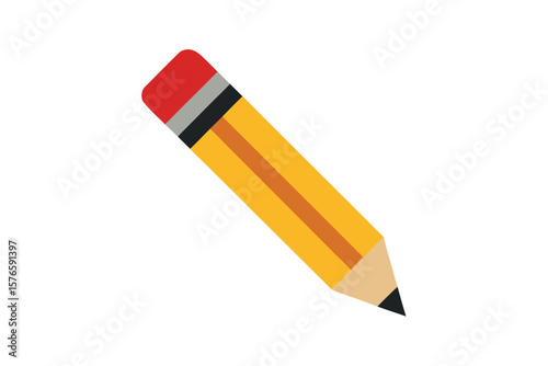 Pencil With Eraser Icon Vector On White Background