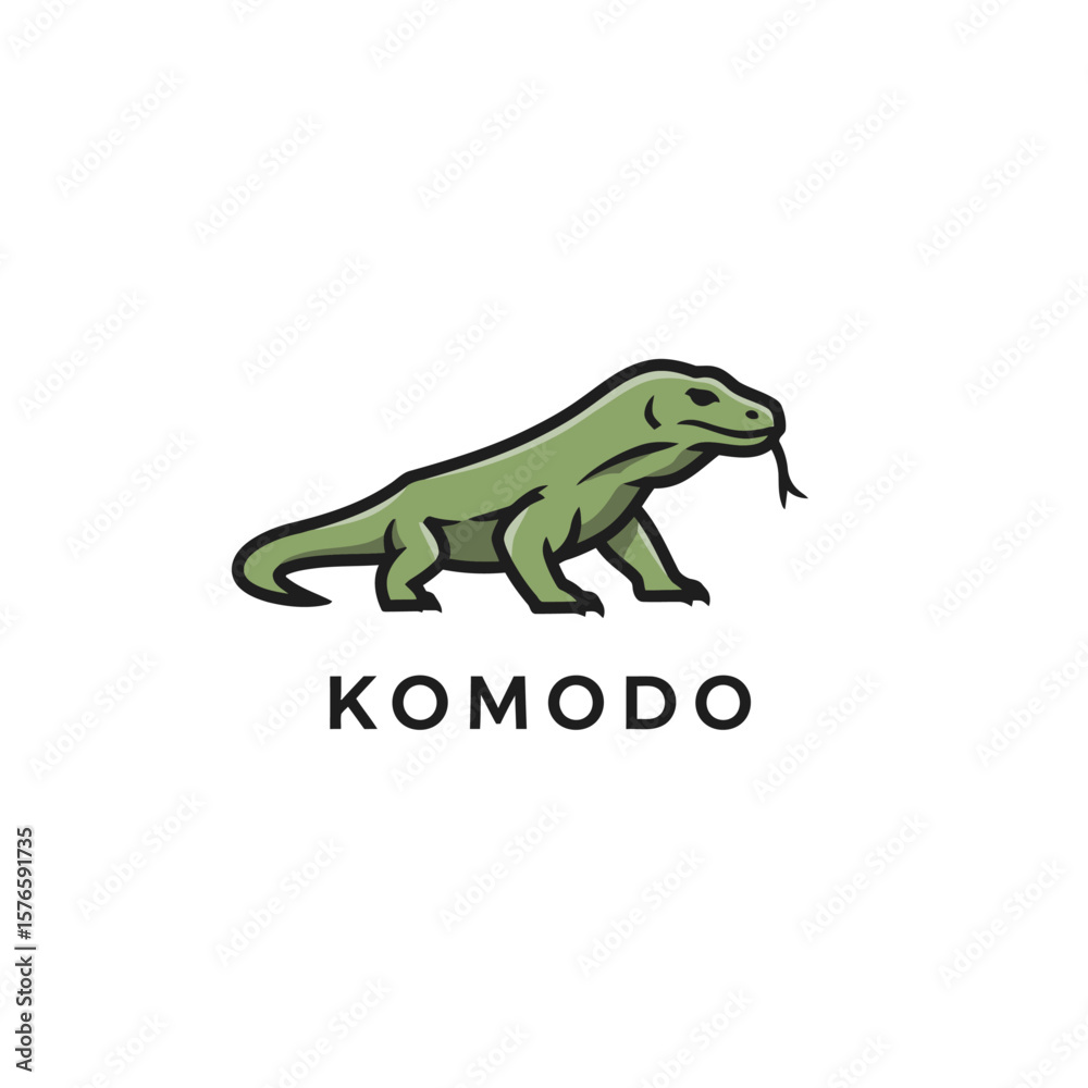 Obraz premium Komodo Dragon Mascot Logo Vector 