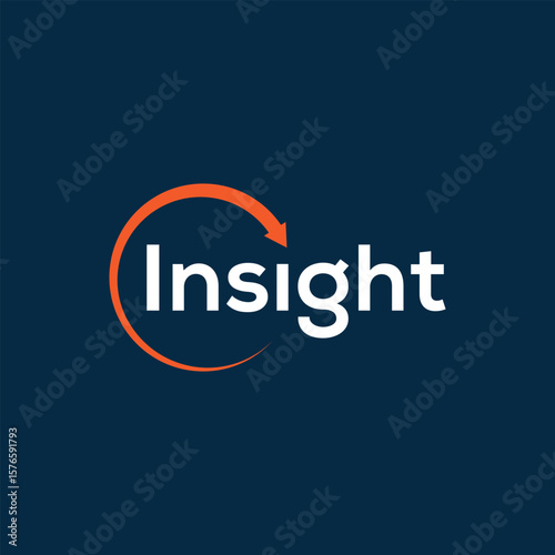word mark insight logo design, circle icon vector template