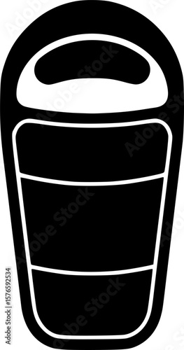 Sleeping bag outline icon vector
