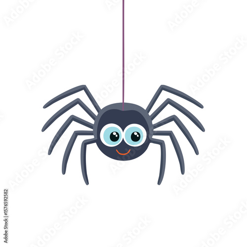 Cute Cartoon Black Spider I...