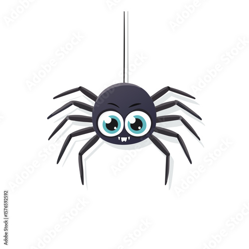 Cute Cartoon Black Spider I...