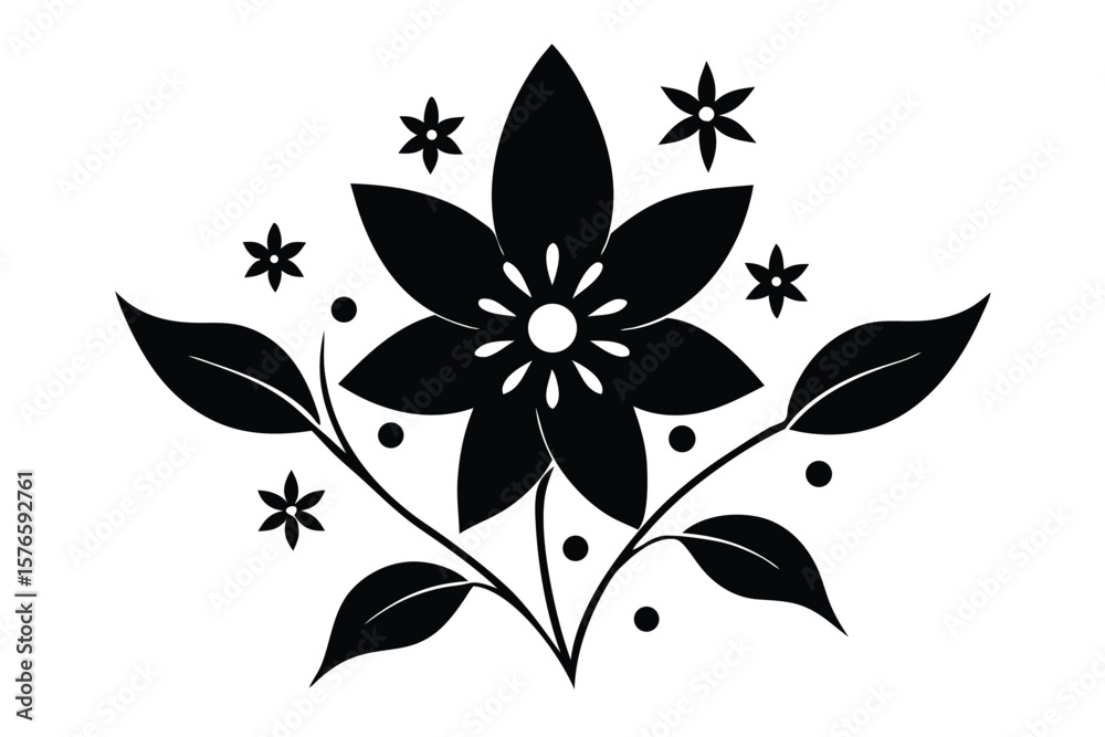 Fototapeta premium festive floral vector icon