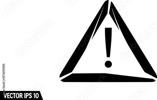 Warning triangle with exclamation mark icon vector
