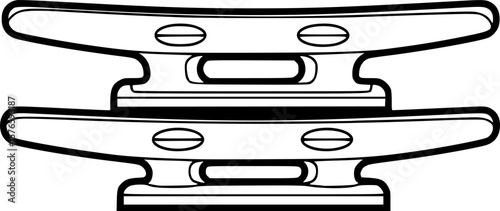Ship cleats outline icon vector
