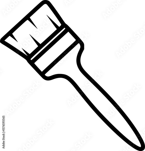 Paint brush outline icon vector
