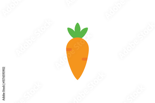 Carrot Vegetable Icon Vector Minimal Flat On White