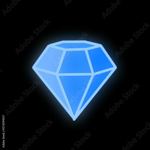 A simple, looping animation featuring a shining diamond icon. Its minimalist, clean design makes it ideal for symbolizing luxury, wealth, or success in various projects.