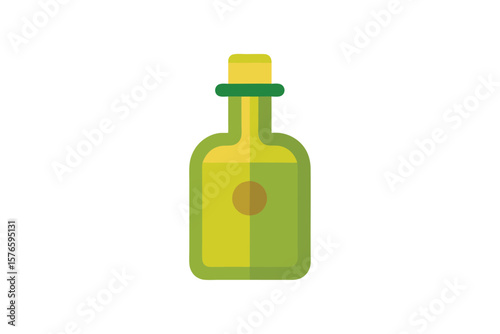 Bottle Of Olive Oil Icon Vector Cartoon Flat Style