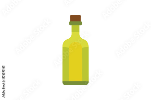 Bottle Of Olive Oil Icon Vector Cartoon Flat Style