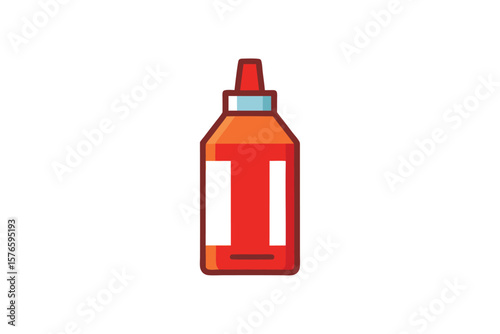 Bottle Of Ketchup Icon Vector Cartoon Flat On White