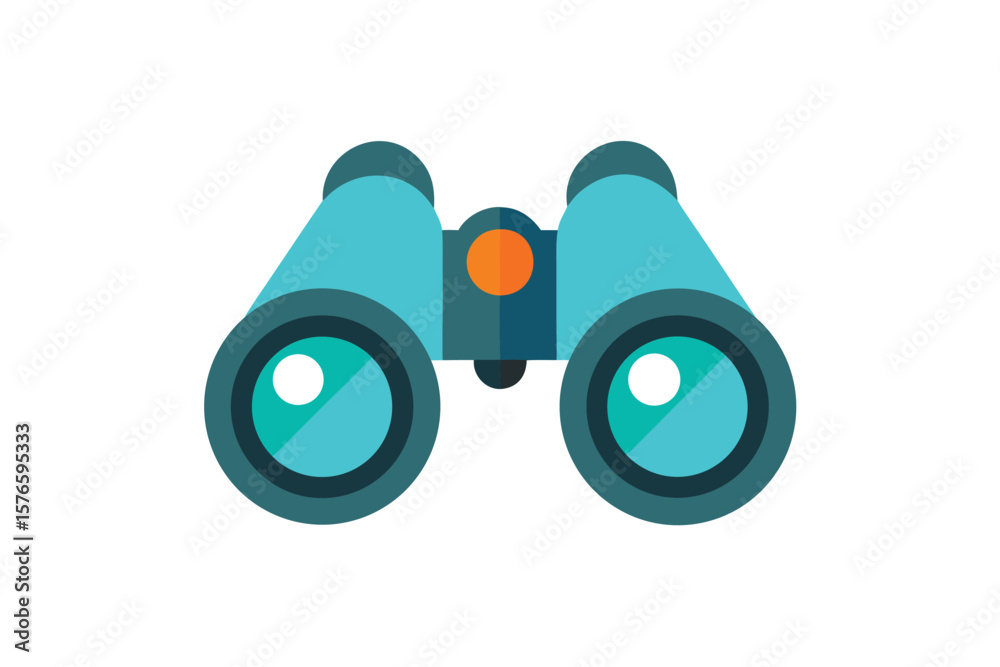 Binoculars Icon Vector Travel Flat On White Binoculars Icon Vector Travel Flat On White