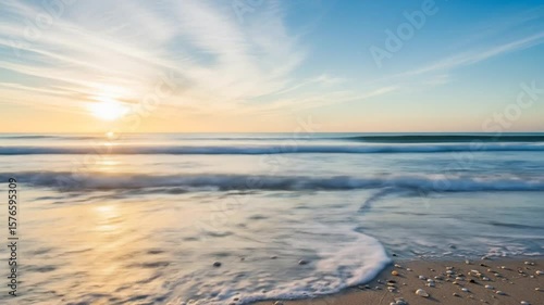 Serene Sunrise Seascape with Gentle Waves