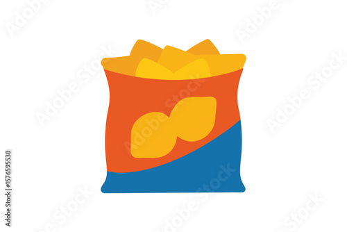 Bag Of Chips Icon Vector Illustration On White Background