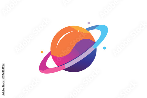 Abstract Circular Galaxy Icon With Colorful Gradient