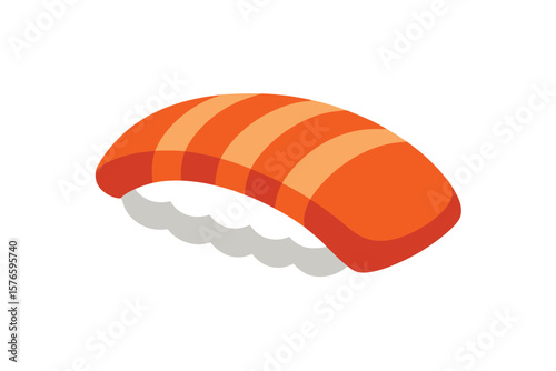 Sushi Nigiri With Salmon Vector Icon Cartoon On White