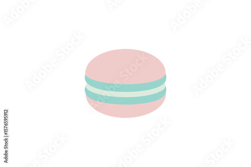 Macaron Cookie Icon Vector Pastel Color On White Background
