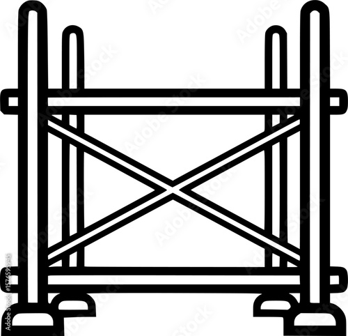 Scaffolding structure outline icon vector
