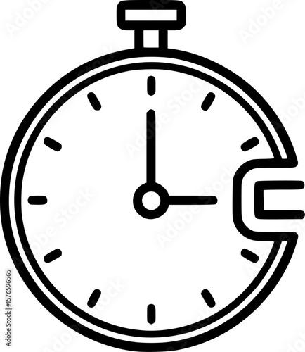 Time card punch clock outline icon vector

