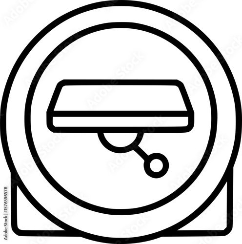 Time card punch clock outline icon vector
